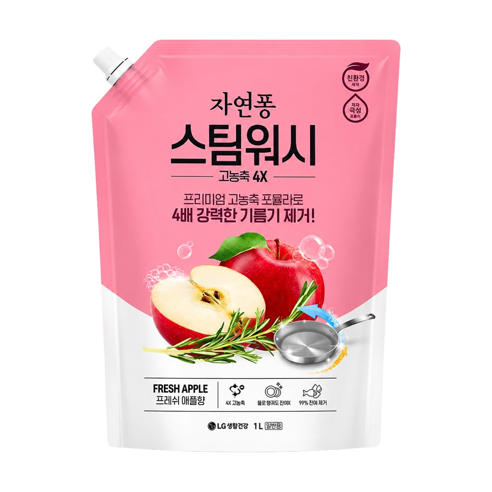 Засіб для миття посуду LG Household &amp; Health Natural Pong Fresh Apple, 1 л (дойпак)